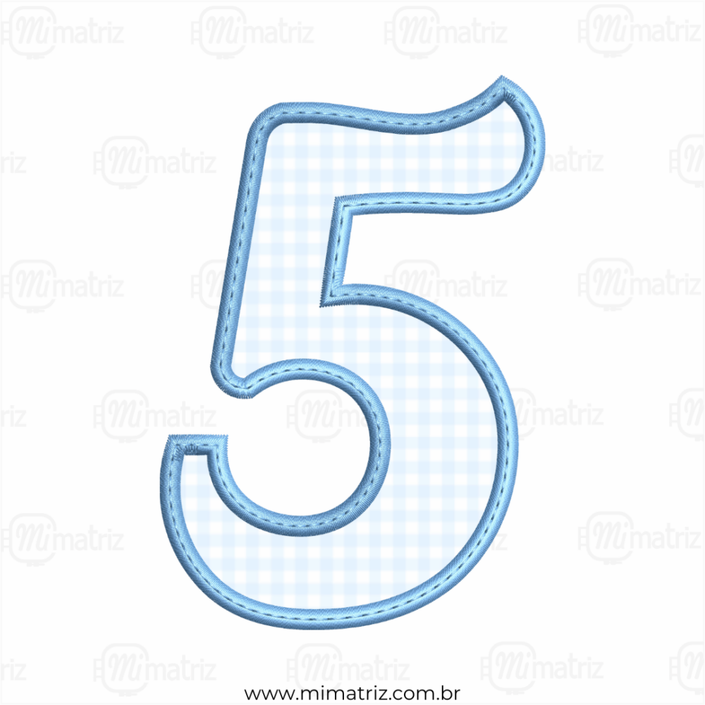 Matriz de Bordado Alfabeto - Aplique - Número 5 - M.000041