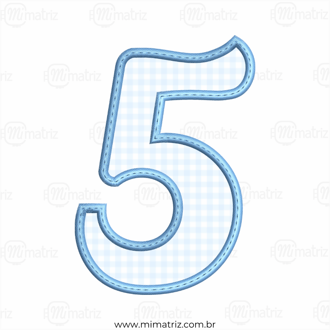Matriz de Bordado Alfabeto - Aplique - Número 5 - M.000041