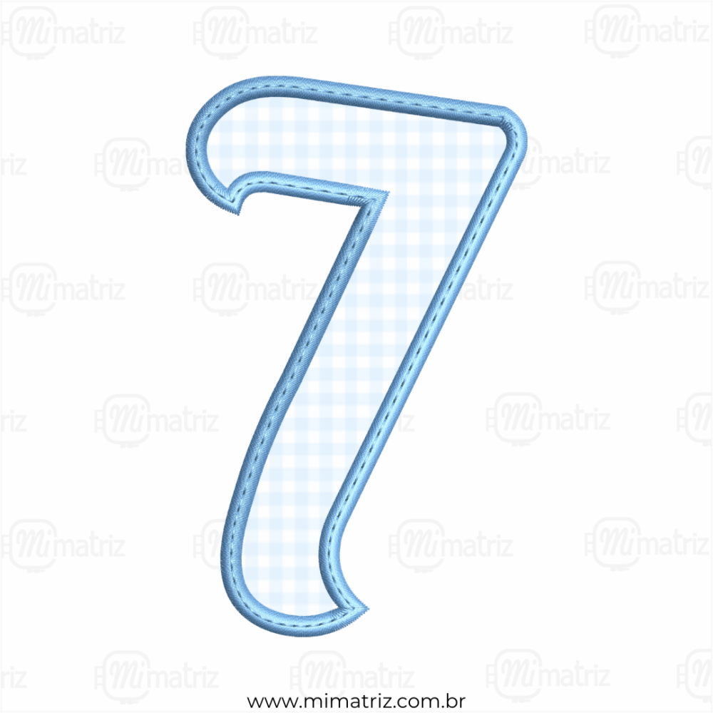 Matriz de Bordado Alfabeto - Aplique - Número 7 - M.000039