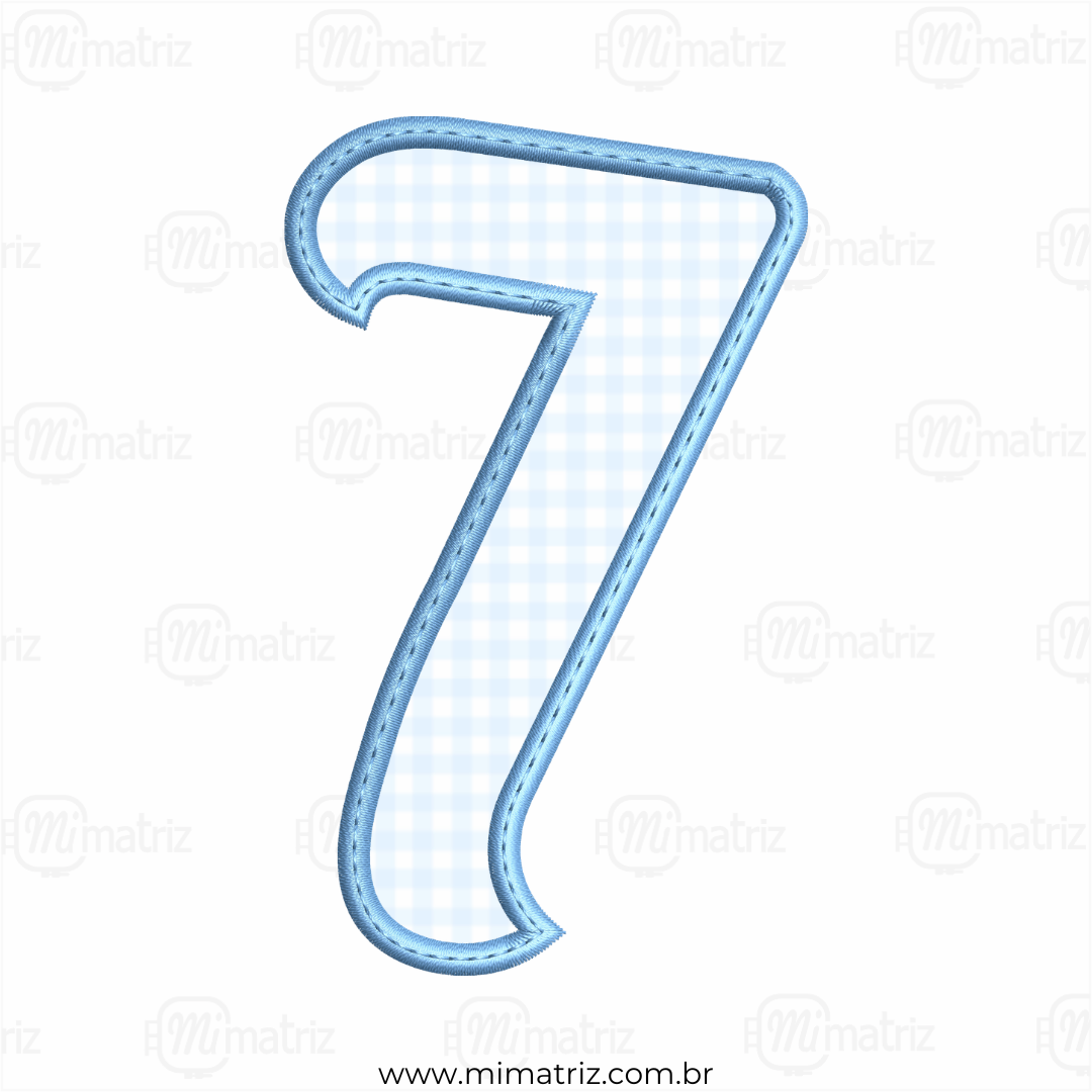 Matriz de Bordado Alfabeto - Aplique - Número 7 - M.000039