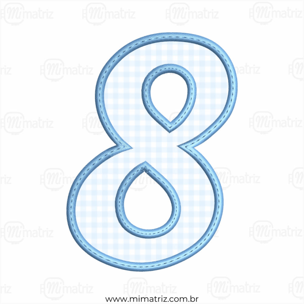 Matriz de Bordado Alfabeto - Aplique - Número 8 - M.000038