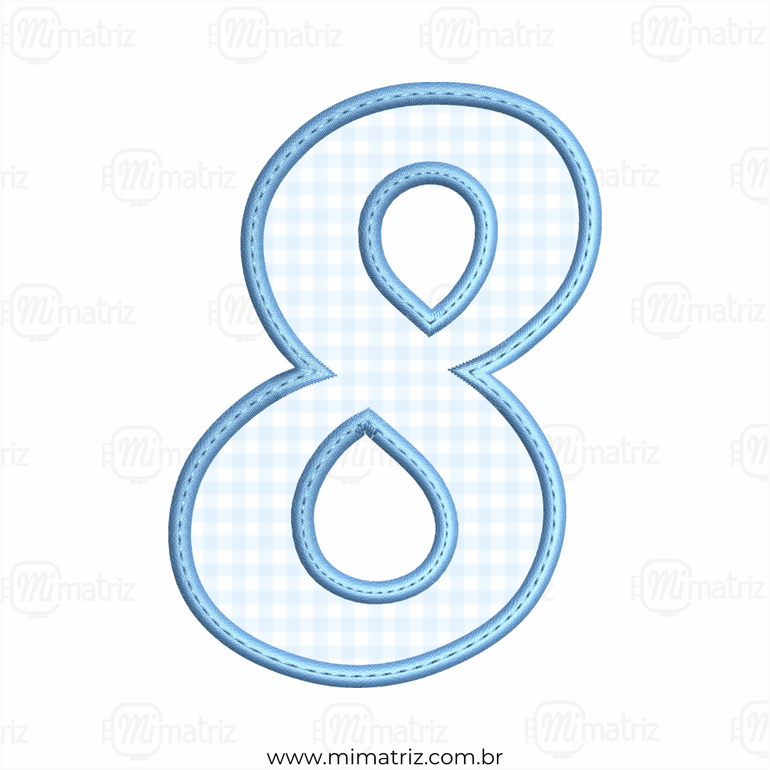 Matriz de Bordado Alfabeto - Aplique - Número 8 - M.000038
