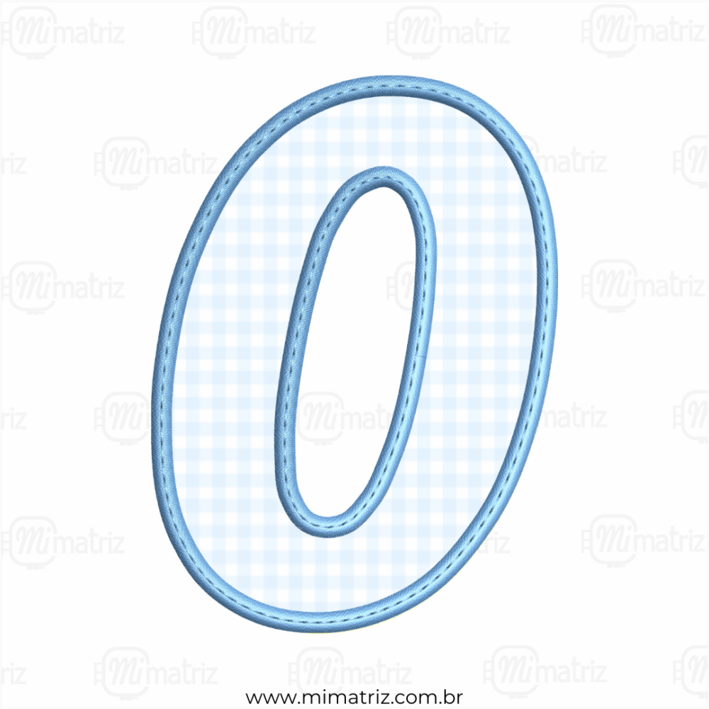 Matriz de Bordado Alfabeto - Aplique - Número 0 - M.000036