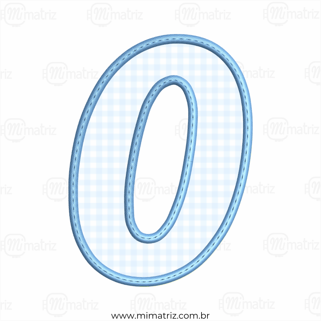 Matriz de Bordado Alfabeto - Aplique - Número 0 - M.000036