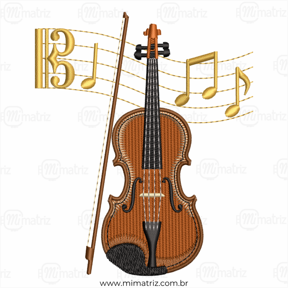 Matriz de Bordado Viola e Clave de Dó - M.000023