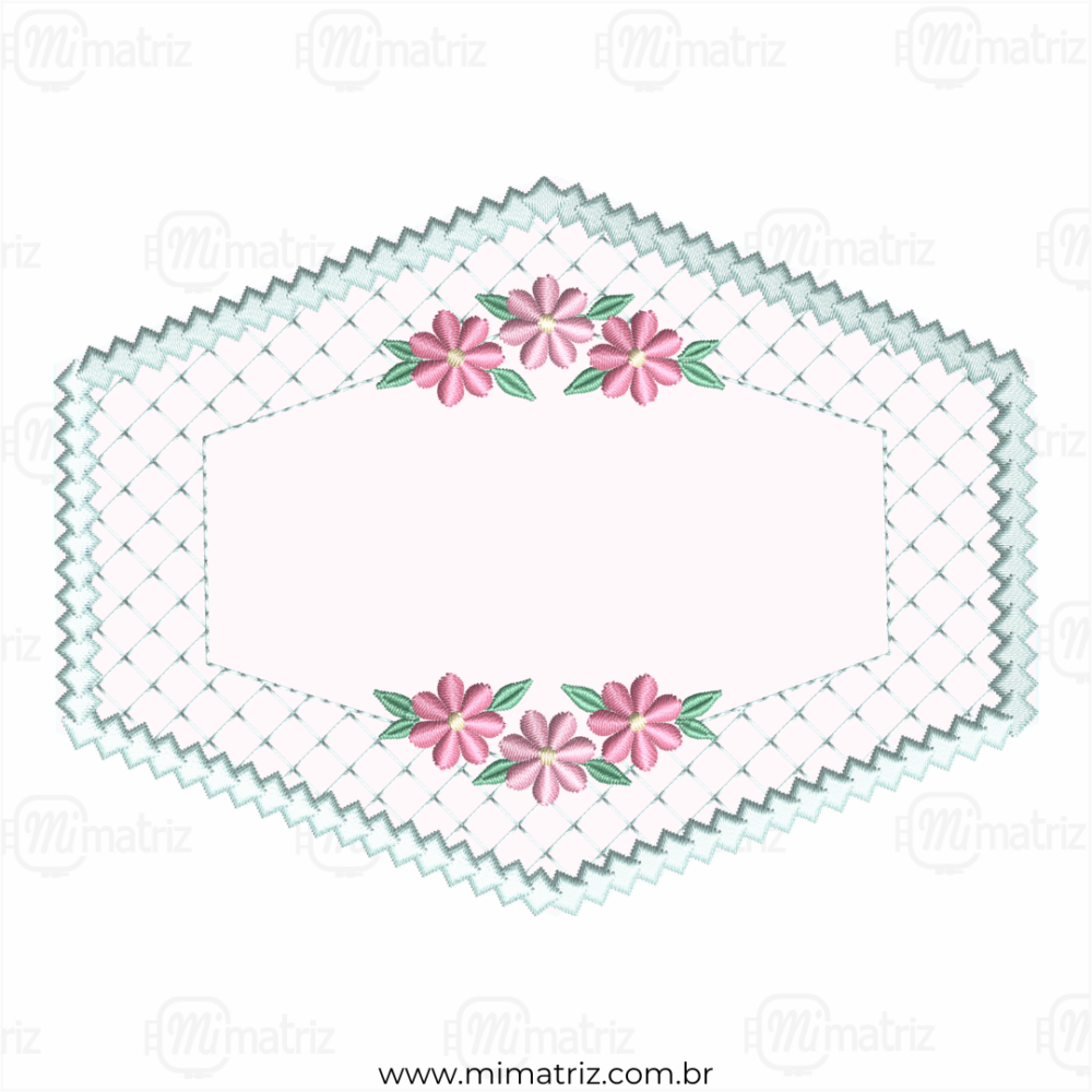Matriz de Bordado Moldura Floral - Aplique - M.000018