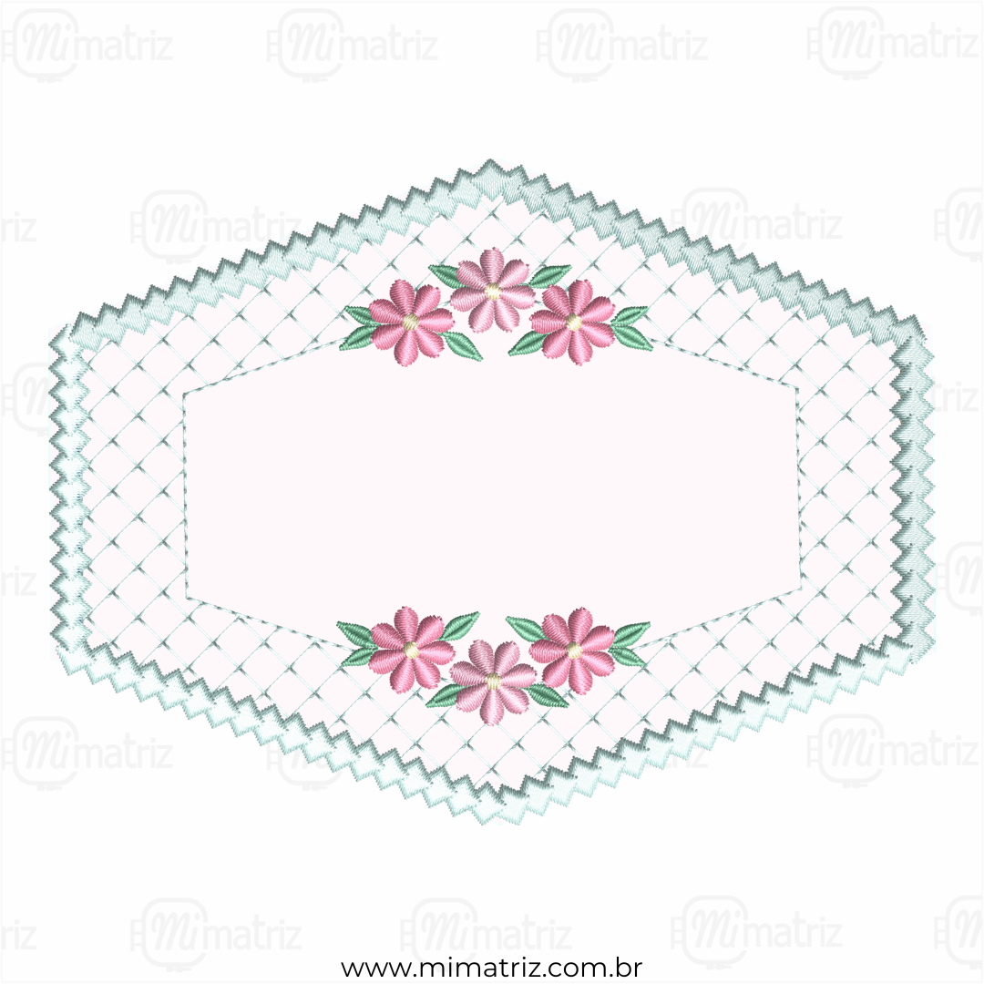 Matriz de Bordado Moldura Floral - Aplique - M.000018