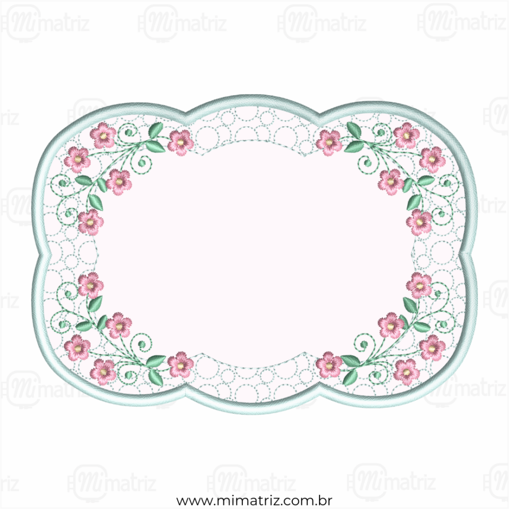 Matriz de Bordado Moldura Floral - Aplique - M.000019