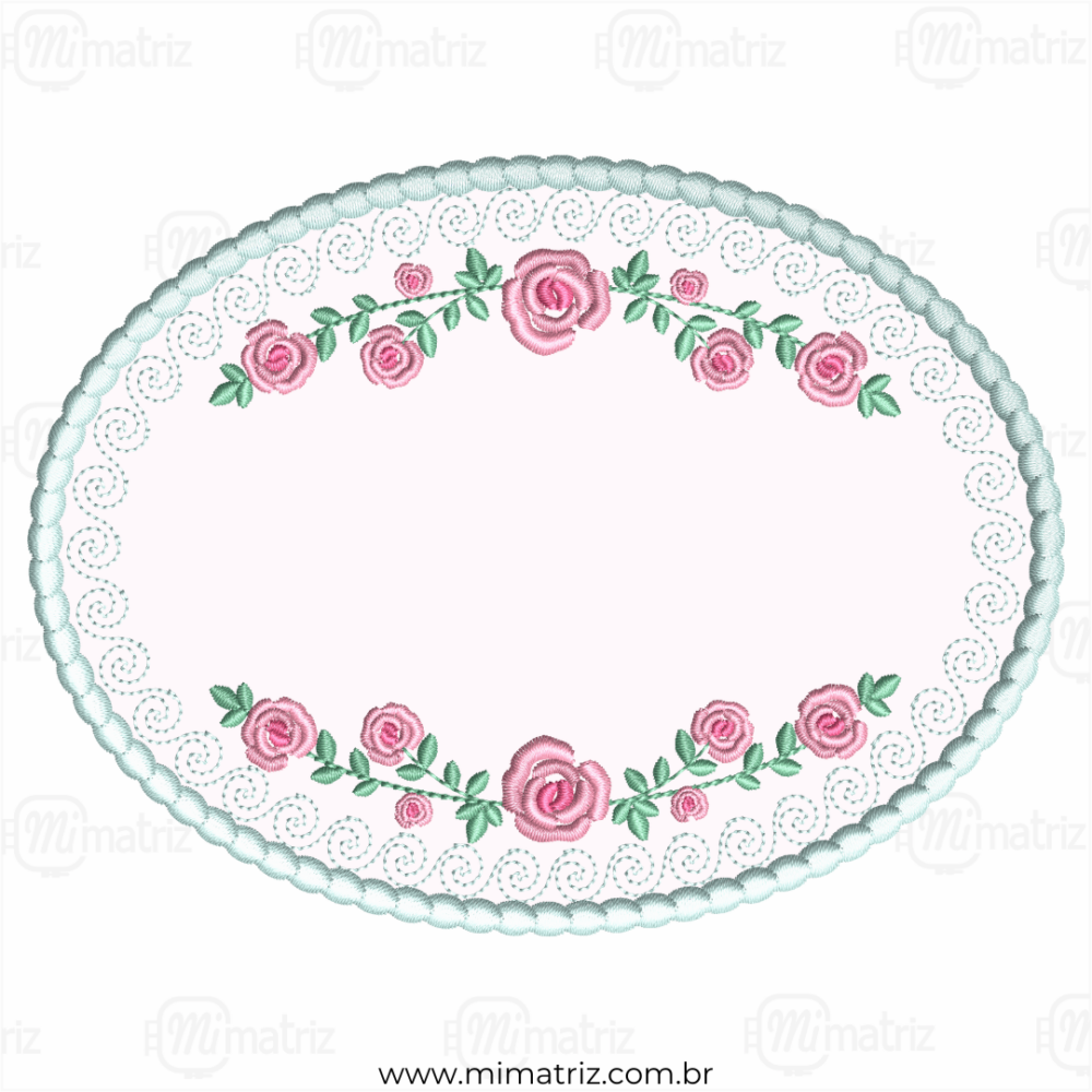 Matriz de Bordado Moldura Floral - Aplique - M.000021