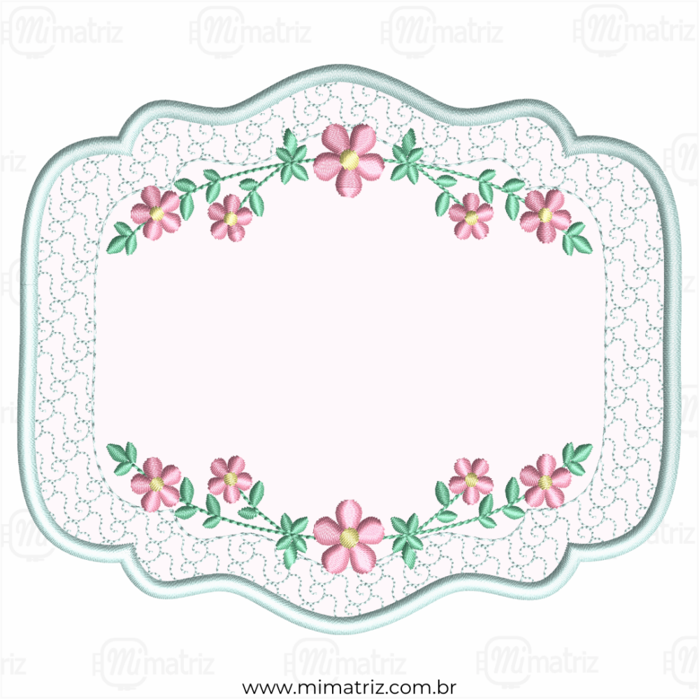 Matriz de Bordado Moldura Floral - Aplique - M.000022