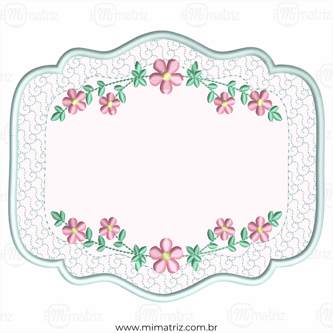 Matriz de Bordado Moldura Floral - Aplique - M.000022