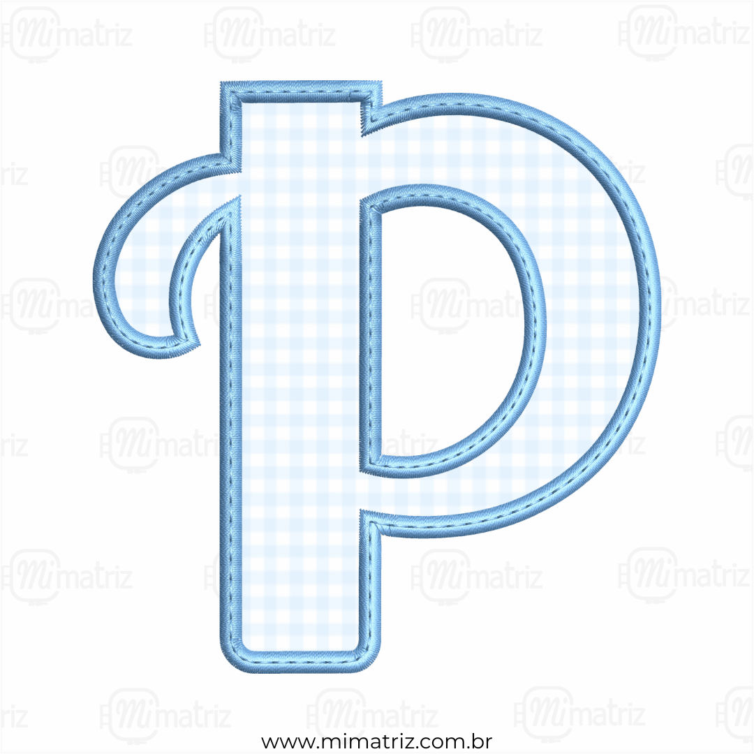 Matriz de Bordado Alfabeto - Aplique - Letra P - M.000056