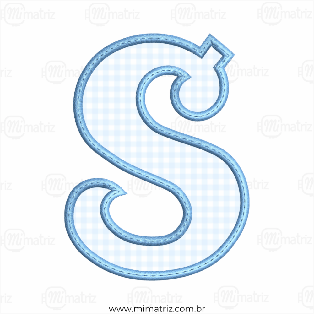 Matriz de Bordado Alfabeto - Aplique - Letra S - M.000053