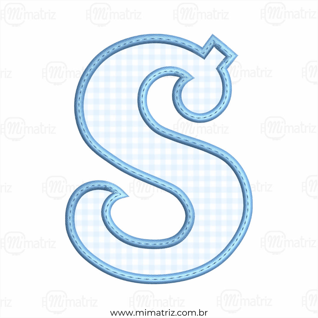 Matriz de Bordado Alfabeto - Aplique - Letra S - M.000053