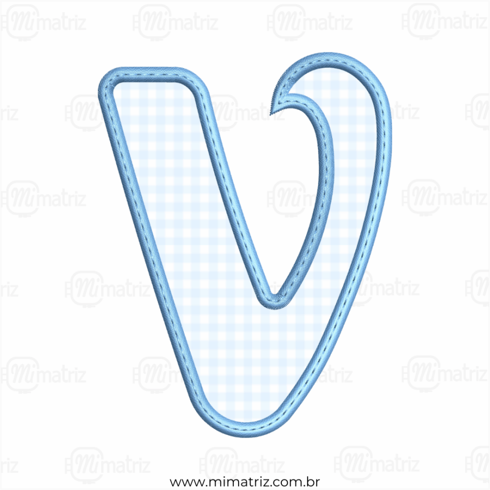 Matriz de Bordado Alfabeto - Aplique - Letra V - M.000050