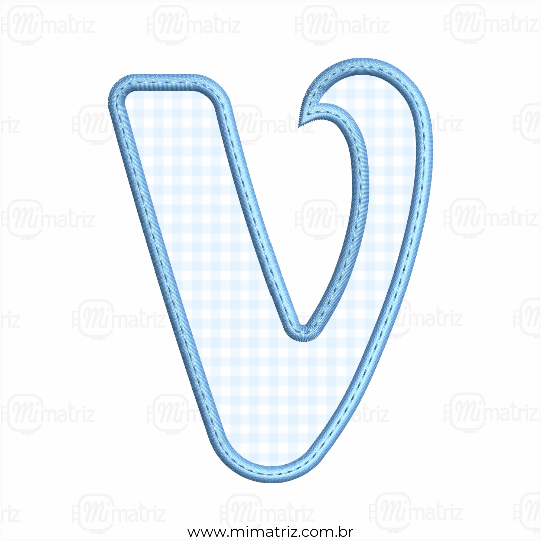 Matriz de Bordado Alfabeto - Aplique - Letra V - M.000050