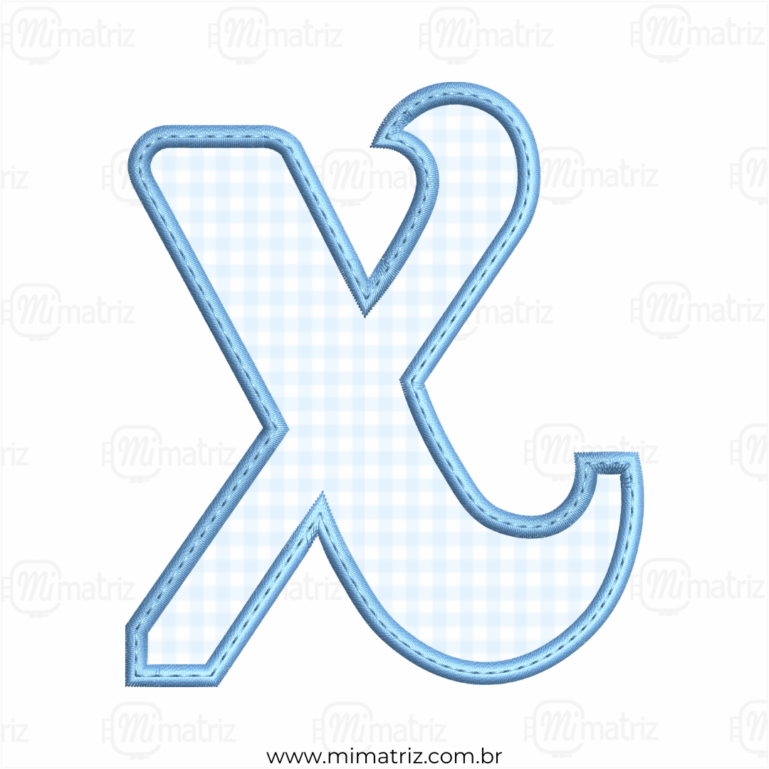 Matriz de Bordado Alfabeto - Aplique - Letra X - M.000048