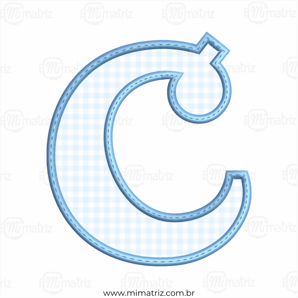Matriz de Bordado Alfabeto - Aplique - Letra C - M.000069