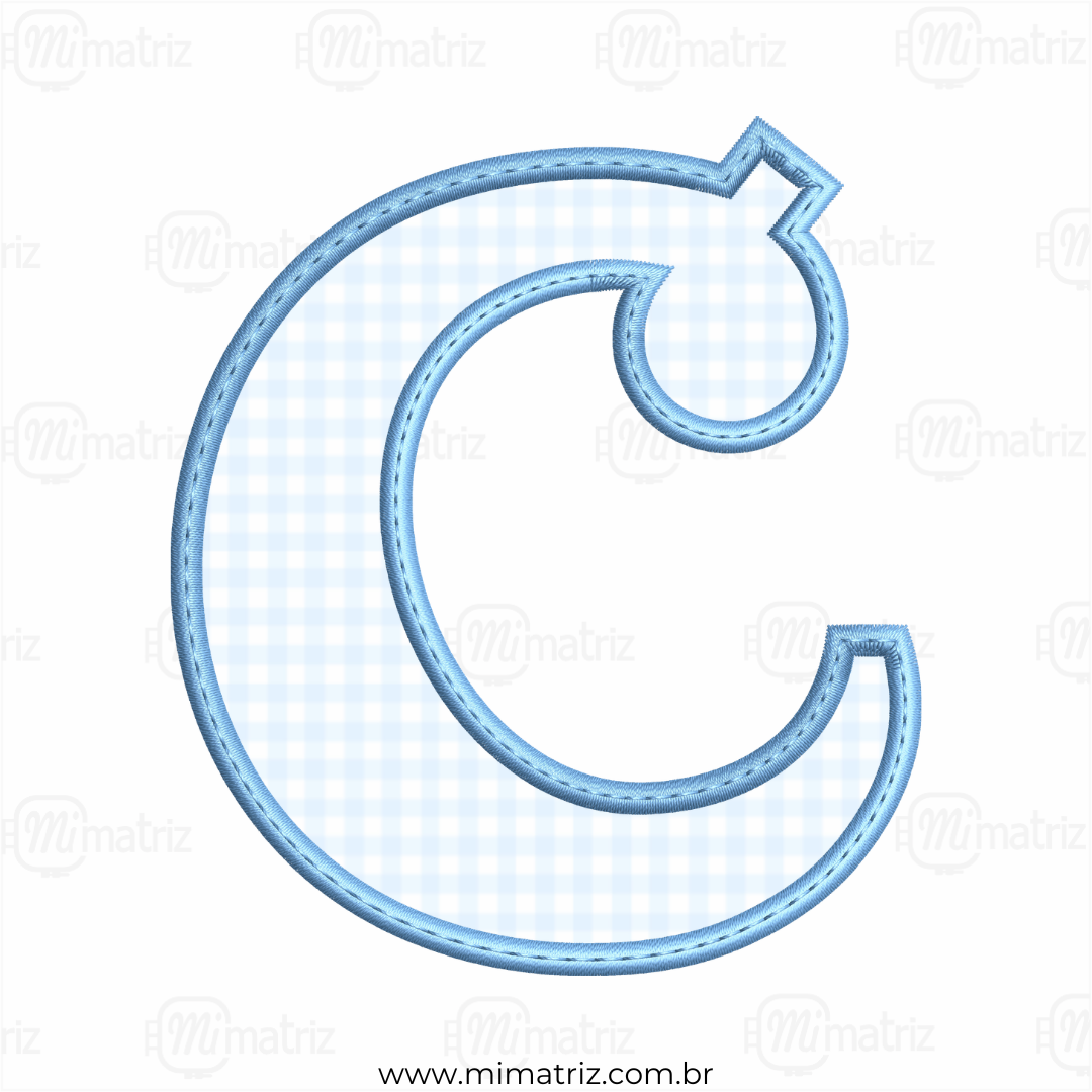 Matriz de Bordado Alfabeto - Aplique - Letra C - M.000069