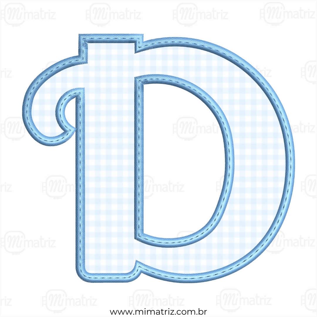 Matriz de Bordado Alfabeto - Aplique - Letra D - M.000068