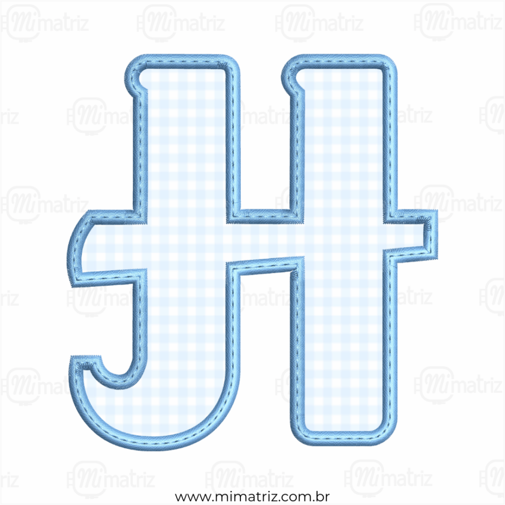 Matriz de Bordado Alfabeto - Aplique - Letra H - M.000064
