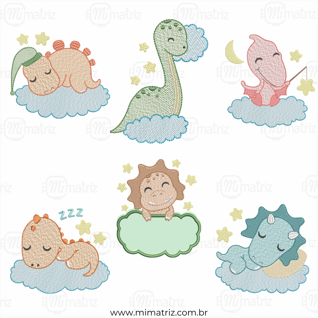 Coleção de Matrizes Dinossauro Dorminhoco - Pontos Leves - C.000010