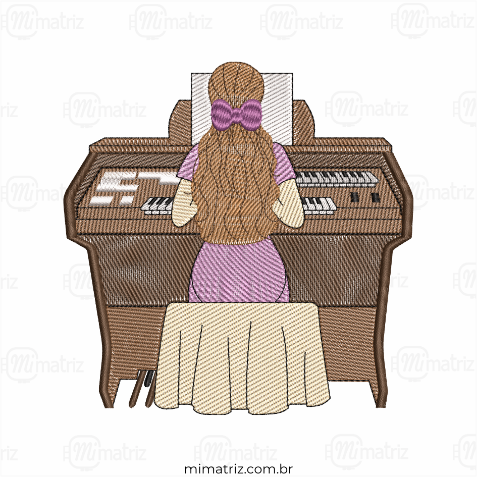 Matriz de Bordado Organista - Pontos Leves - M.000099