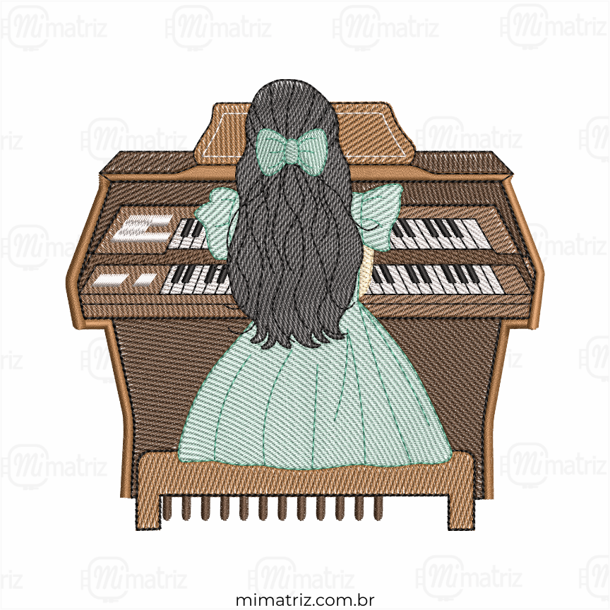 Matriz de Bordado Organista - Pontos Leves - M.000111