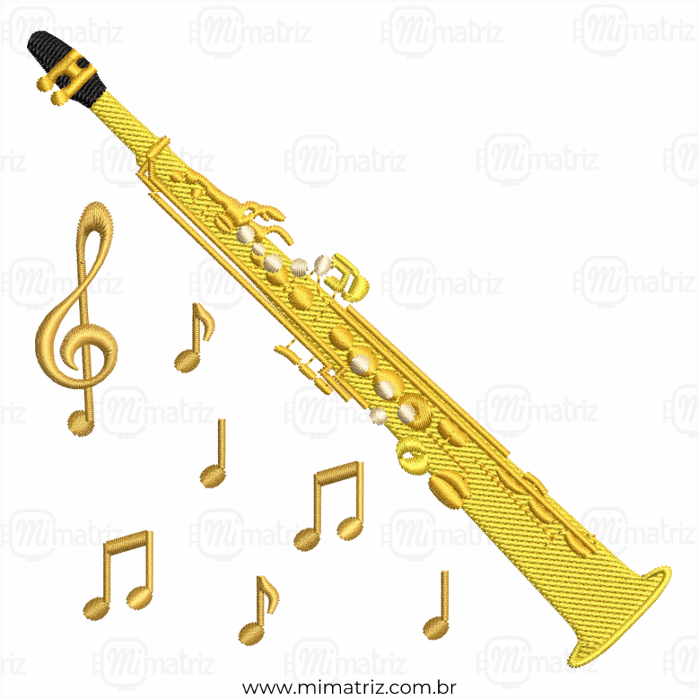 Matriz de Bordado Sax Soprano - M.000100