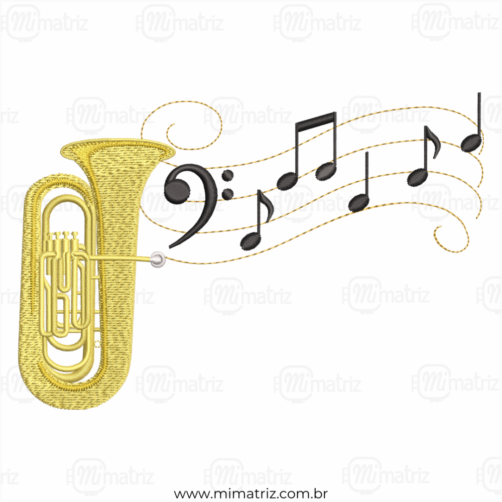 Matriz de Bordado Tuba e Ornamento - M.000106