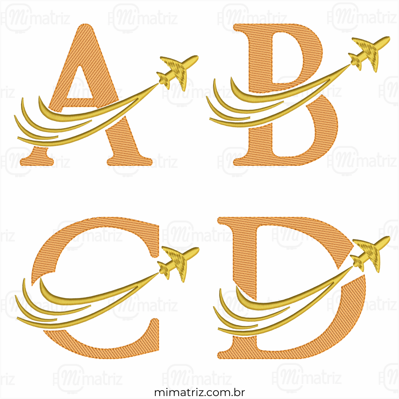 Coleção de Matrizes Alfabeto Avião - Pontos Leves - C.000018