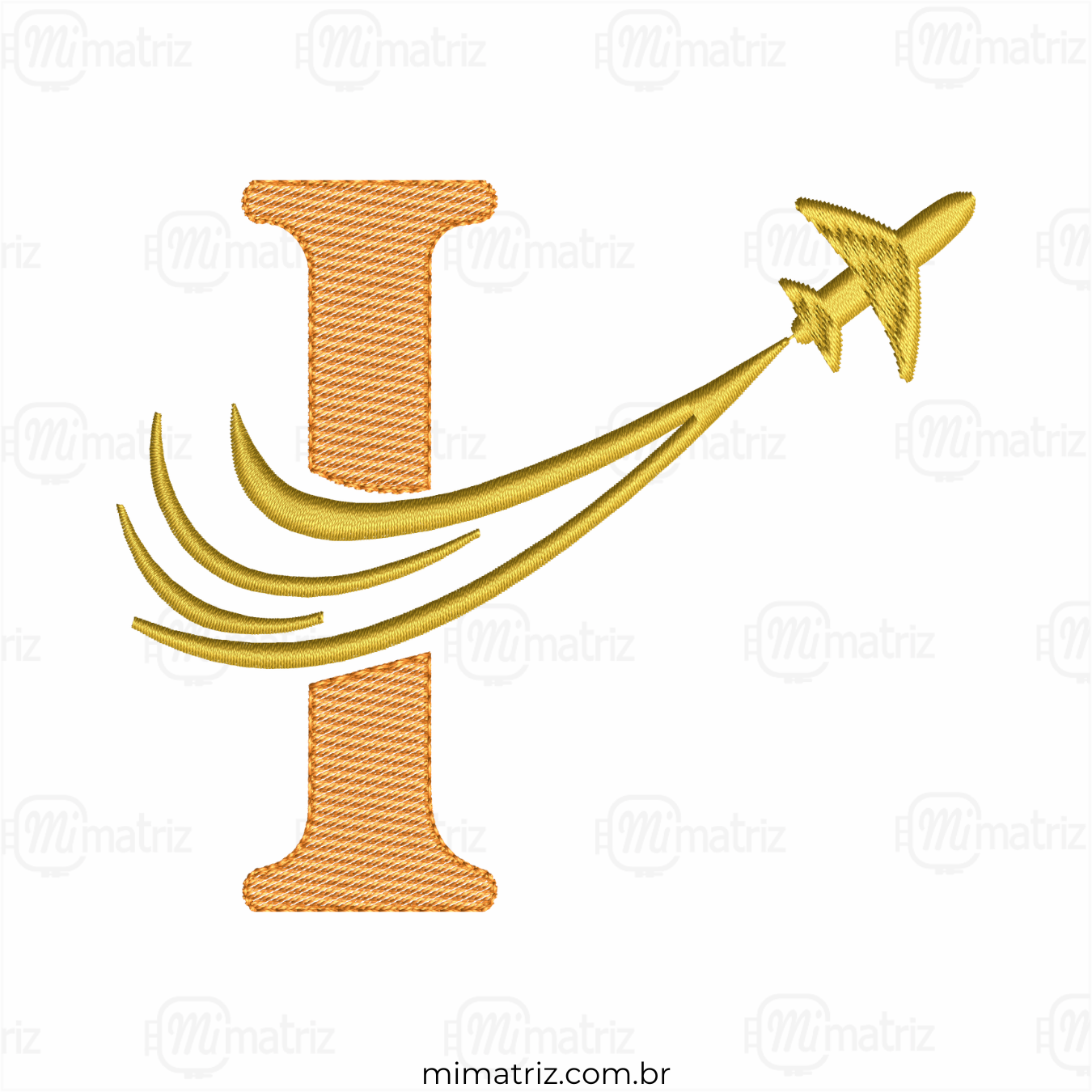 Matriz de Bordado Alfabeto Avião - Letra I - Pontos Leves - M.000164