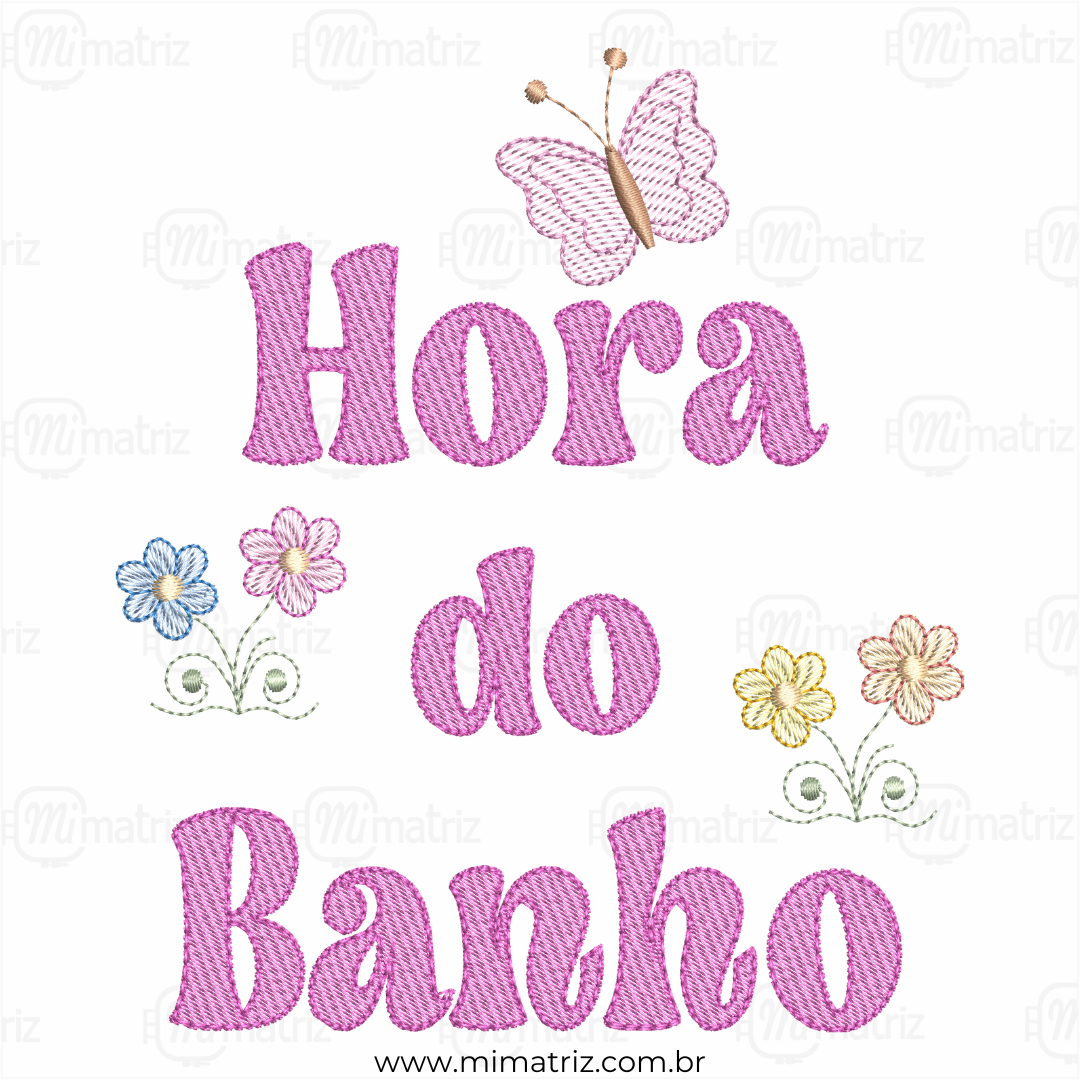 Matriz de Bordado Flores com Borboletas 3D - Pontos Leves - M.000194