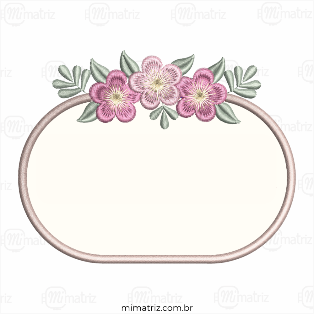 Matriz de Bordado Moldura Floral - Aplique - M.000195