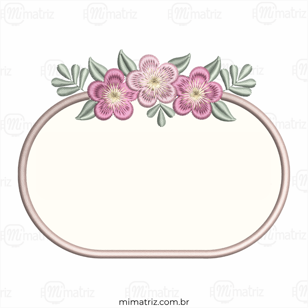 Matriz de Bordado Moldura Floral - Aplique - M.000195