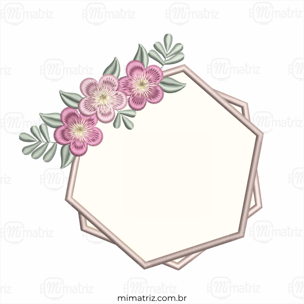 Matriz de Bordado Moldura Floral - Aplique - M.000196