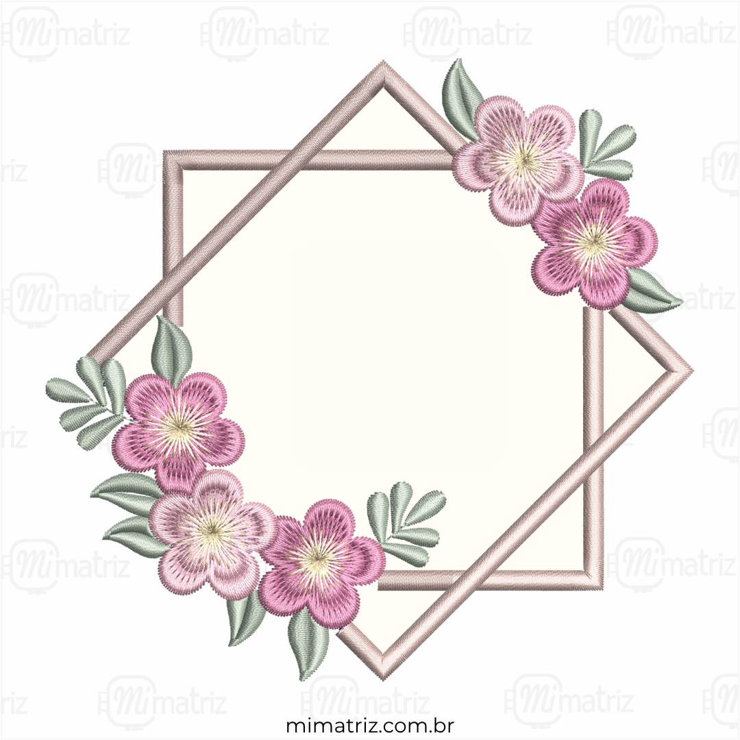 Matriz de Bordado Moldura Floral - Aplique - M.000197