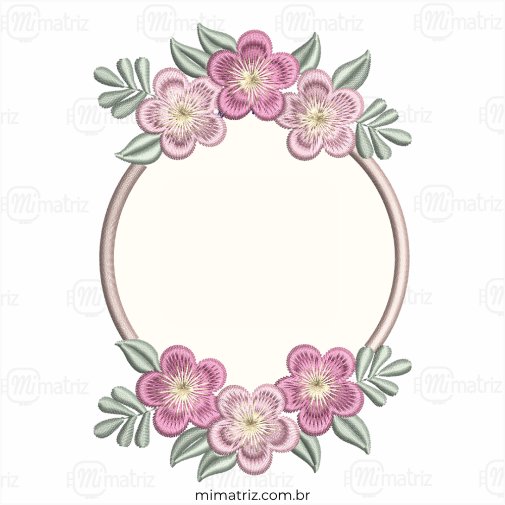 Matriz de Bordado Moldura Floral - Aplique - M.000198