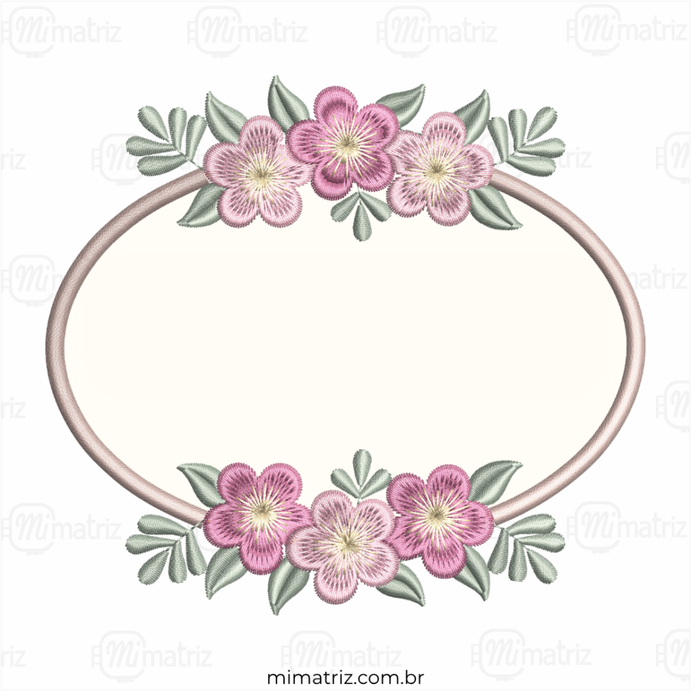 Matriz de Bordado Moldura Floral - Aplique - M.000199