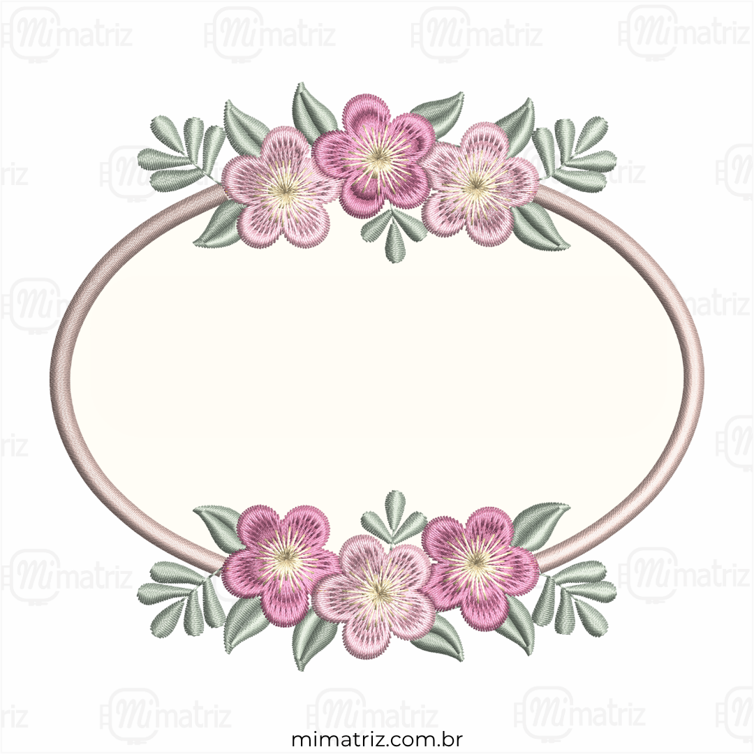 Matriz de Bordado Moldura Floral - Aplique - M.000199