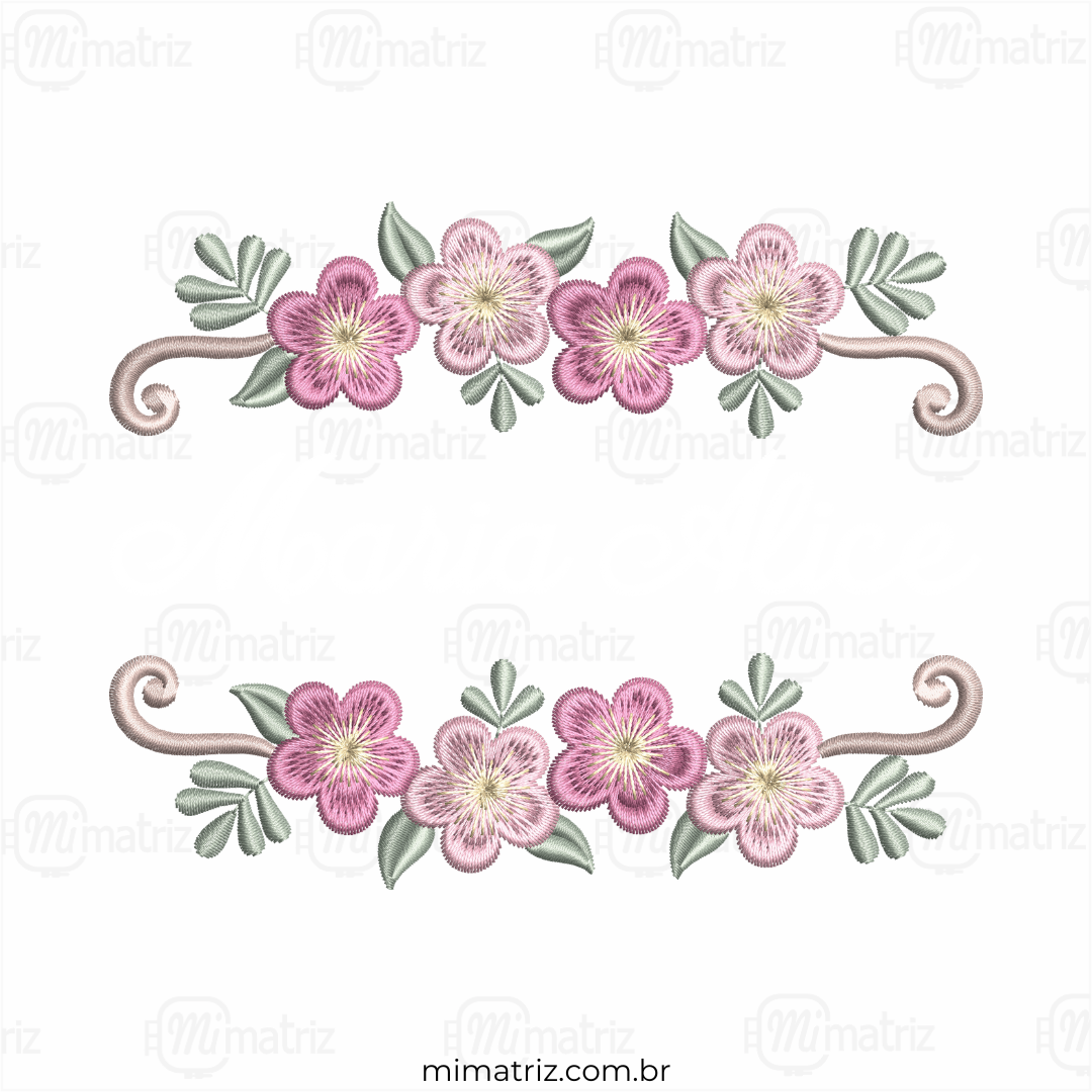 Matriz de Bordado Moldura Floral - M.000200